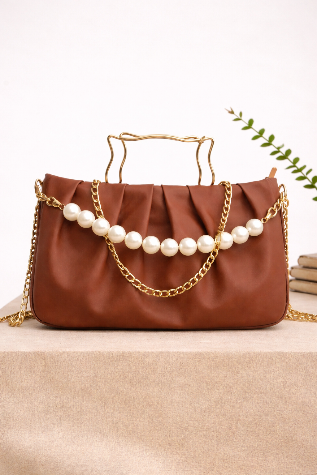 THE PEARL ELEGANCE PLEATED HANDBAG