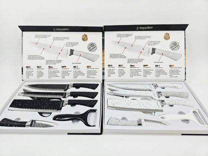 Zeppter 6-Piece Kitchen Knife Set – Premium Knives with Peeler & Opener