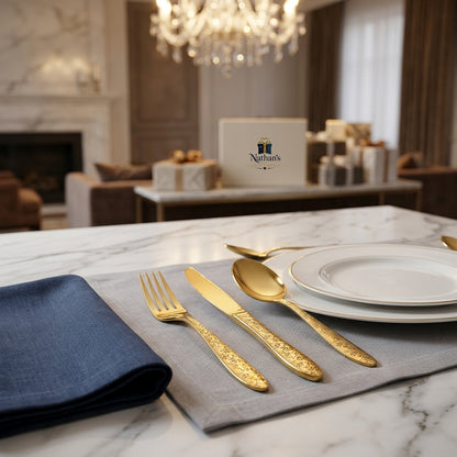 AYD 24-Piece Golden Cutlery Set – Premium High-Quality Tableware