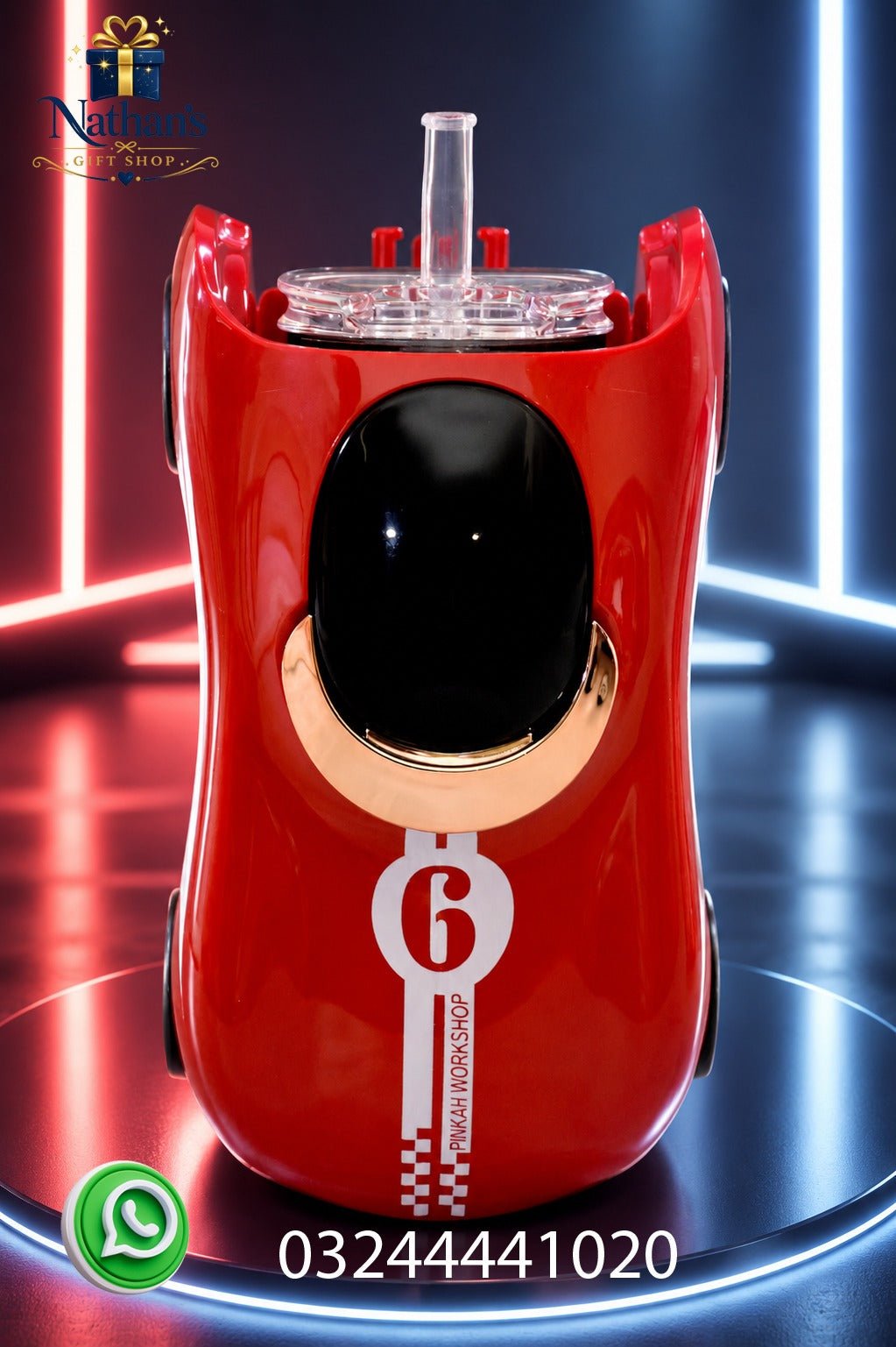 Racing Car Insulated Water Bottle with Straw | Kids Sports Car Tumbler | Hot & Cold Travel Bottle - video - Nathan's Gift Shop