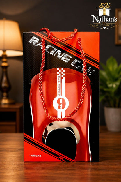 Racing Car Insulated Water Bottle with Straw | Kids Sports Car Tumbler | Hot & Cold Travel Bottle - video - Nathan's Gift Shop