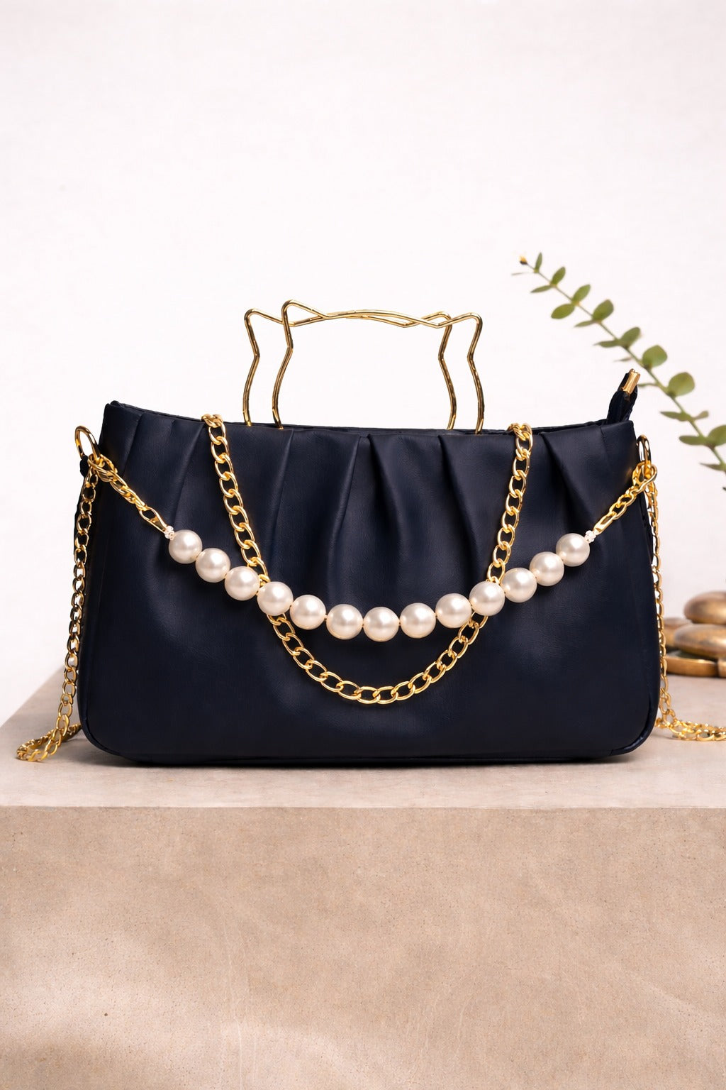 THE PEARL ELEGANCE PLEATED HANDBAG