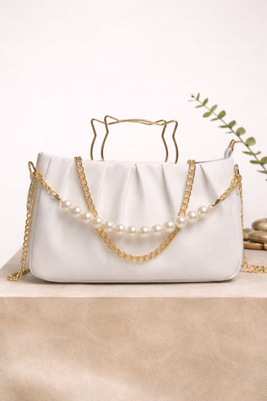 THE PEARL ELEGANCE PLEATED HANDBAG