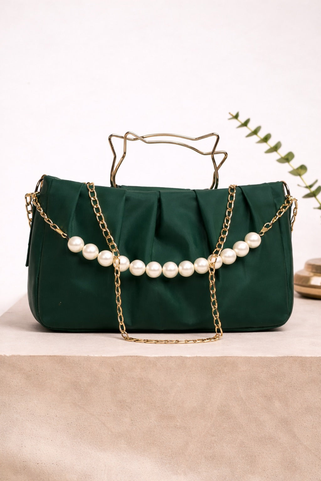 THE PEARL ELEGANCE PLEATED HANDBAG
