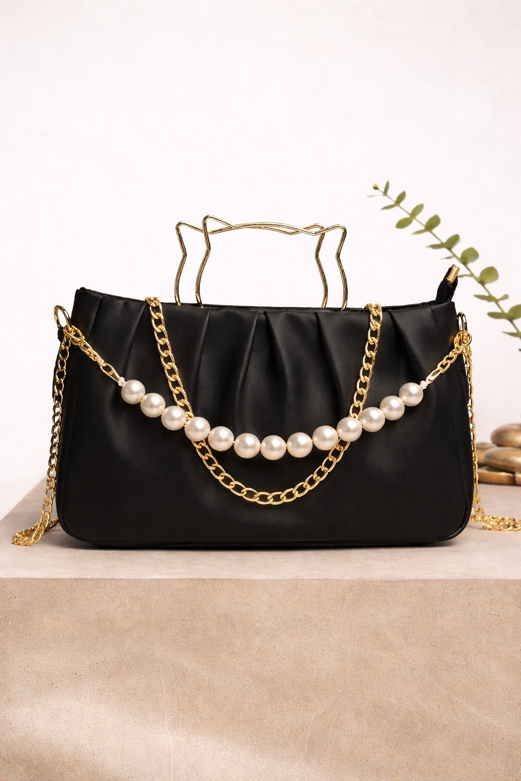 THE PEARL ELEGANCE PLEATED HANDBAG