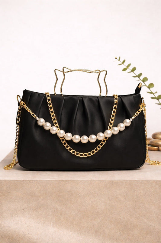 THE PEARL ELEGANCE PLEATED HANDBAG. (GREEN) - Nathan's Gift Shop